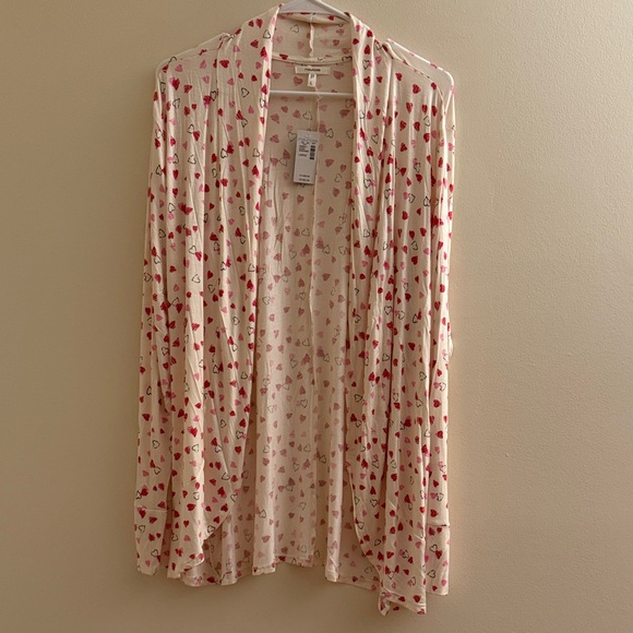SALE Maurice’s Heart Print Valentines Day Open Cardigan - Picture 1 of 4